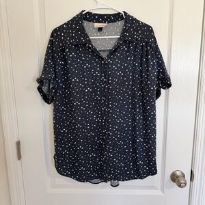 Universal Thread Dark Blue Floral Shirt